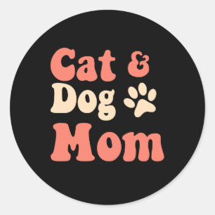 Kat Hond Mam Ronde Sticker