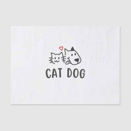 Kat Hond – Mooie Minimalistische Ontwerp van Kat e Tissuepapier (Voorkant)