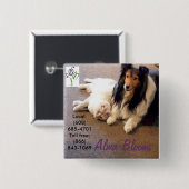 Kat & Hond Vierkante Button 5,1 Cm (Voorkant /achterkant)