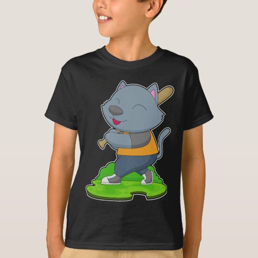 Kat Honkbal Bat T-shirt (Voorkant)