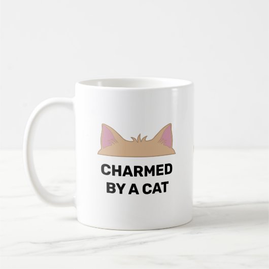 Kat Hoofd en gepersonaliseerde Funny Cat Quote Cof Koffiemok (Links)