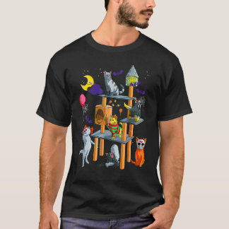 Kat Horror In Park Halloween Voor Kat Kitty T-shirt