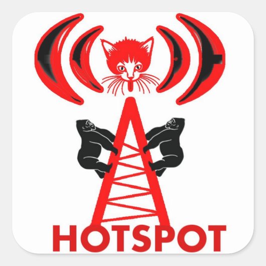 kat hotspot vierkante sticker (Voorkant)