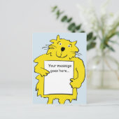 Kat houdbord voor je om je eigen bericht toe te vo briefkaart (Staand voorkant)