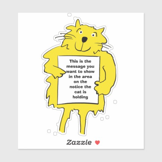 Kat houdt een Poster vast Sticker (Vel)