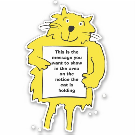 Kat houdt een Poster vast Sticker (Voorkant)