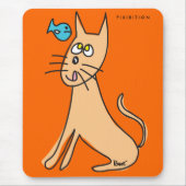 Kat houdt van Fish Mousepad Muismat (Voorkant)