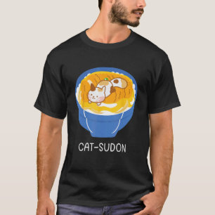Kat houdt van het eten van Katsudon rijst voedsel T-shirt