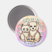 Kat houdt van hondenmagneet magneet (Voorkant / Achterkant)