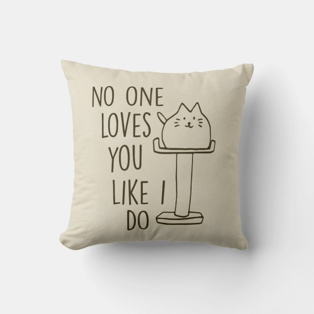 Kat houdt van je cream-Sierkussen Kussen (Voorkant)