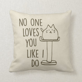 Kat houdt van je cream-Sierkussen Kussen
