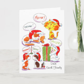 Kat houdt van kerst Kaart