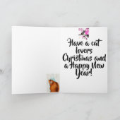 Kat houdt van Kerstmis met ondeugende kattenkunst Feestdagen Kaart (Binnen)