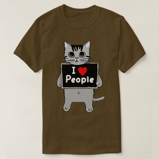 Kat houdt van mensen t-shirt (Design voorkant)