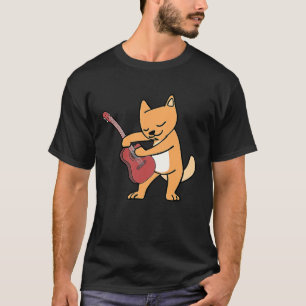 Kat houdt van muziekinstrumenten Speelt gitaar T-shirt