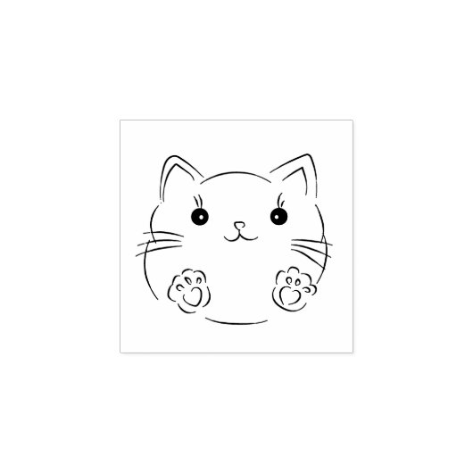 kat-hout rubberstempel (Afrduk)