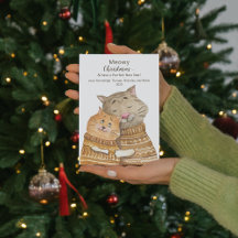 Kat Hug Meowy Kerstmis en Purrfect nieuwjaar