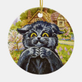 Kat & Huis Achtergrond door Louis Wain · Ornament (Voorkant)