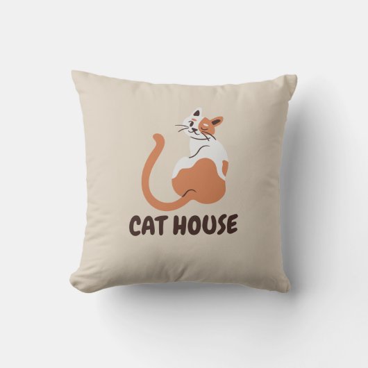 kat huis hoeslaken kussen (Voorkant)