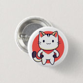 Kat, huisdier, dier ronde button 3,2 cm (Voorkant /achterkant)