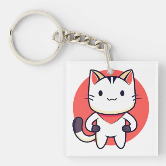 Kat, huisdier, dier sleutelhanger (voorkant)