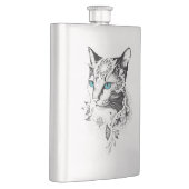 Kat Huisdier Natuur Illustratie Art Tattoo Flacon (Rechts)