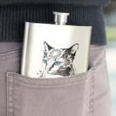 Kat Huisdier Natuur Illustratie Art Tattoo Flacon (Voorbeeld)