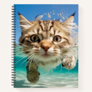 Kat Huisdier Plezier Spelen Water Outdoor Notitieboek