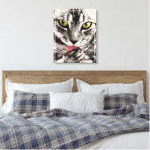 Kat Huisdier Portret Canvas Afdruk (Insitu (Slaapkamer))