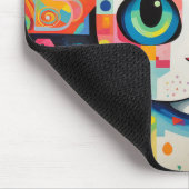 Kat Huisdier Portret Kleurrijk Schilderij Muismat (Hoek)