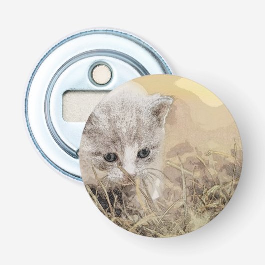 Kat, huisdier, Schattige Button Flesopener (Voorkant)