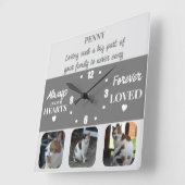 Kat huisdier verlies Keepsake Memorial grijs Vierkante Klok (Hoek)