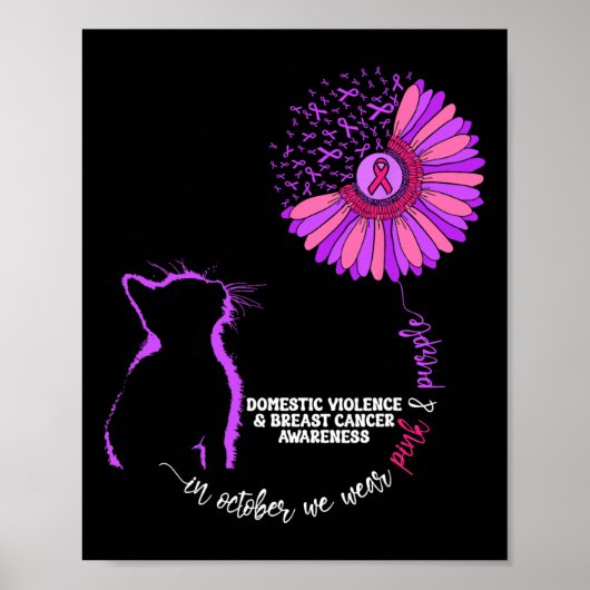Kat Huiselijk geweld en borstkankerbewustzijn Poster (Voorkant)