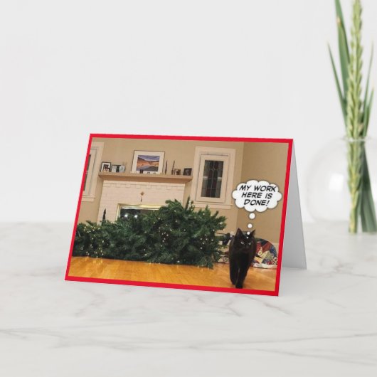 Kat Humor kerstkaart Bedankkaart (Voorkant)