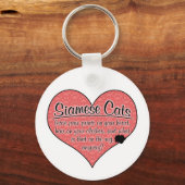 Kat Humor van Siamese Paw-printers Sleutelhanger (Voorkant)