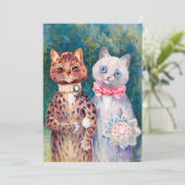 Kat Huwelijk, Trouwen, Bruid, Louis Wain Kaart (Staand voorkant)