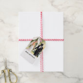 Kat huwelijksfeest gethematiseerd met Bruid en Bru Cadeaulabel (Met Touw)