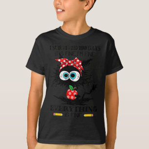 Kat I overleefde 100 dagen van school zijn boete i T-shirt