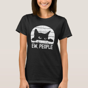Kat Iew Mensen Sarcastische Grap Retro Stijl Zwart T-shirt