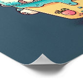 Kat-ijs van de Cute kawaii in een bekertje Poster (Hoek)