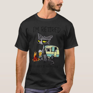 Kat Ik ben Gepensioneerd Elk Uur Is Gelukkig Uur   T-shirt