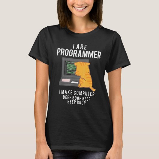 Kat Ik ben programmeur Ik maak Computer T-shirt (Voorkant)