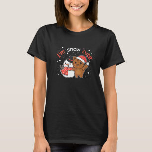 Kat Ik Ben Sneeuw Schattige Sneeuwman Sneeuw Woord T-shirt