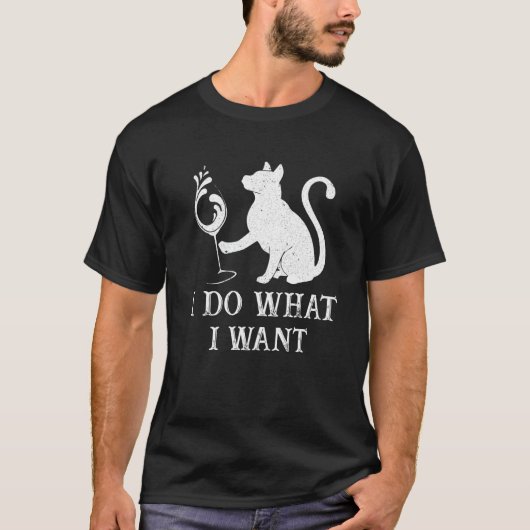 Kat Ik Doe Wat Ik Wil Wijn T-shirt (Voorkant)