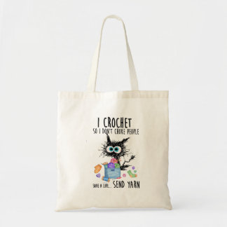 Kat ik haak zodat ik mensen niet verstik om een le tote bag