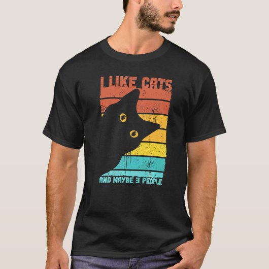 Kat ik hou van katten en misschien 3 mensen Introv T-shirt (Voorkant)