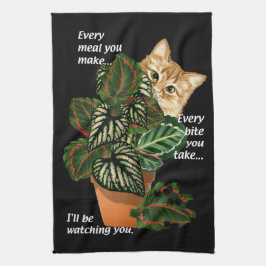 Kat ik kijk naar je zong Parody Planten Theedoek