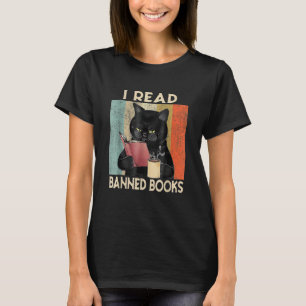 Kat ik las boek met boekenboekjes met verboden man t-shirt