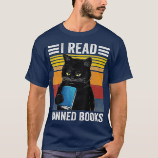 Kat ik las verboden boeken Funny Bookworms Reading T-shirt