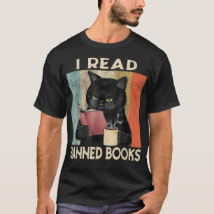 Kat ik las verboden boeken Funny Bookworms Reading T-shirt
